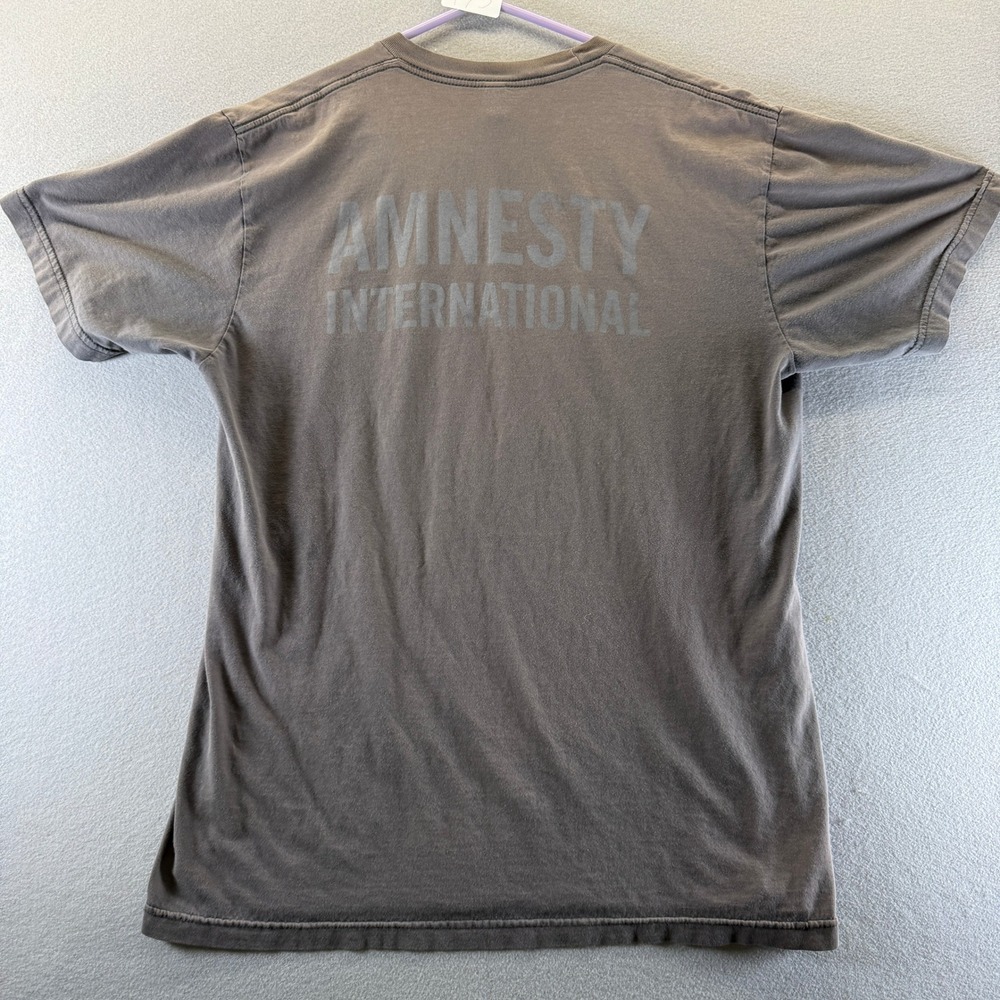 American Apparel Amnesty International Graphic T-Shirt Gray Mens Large - Picture 6 of 10